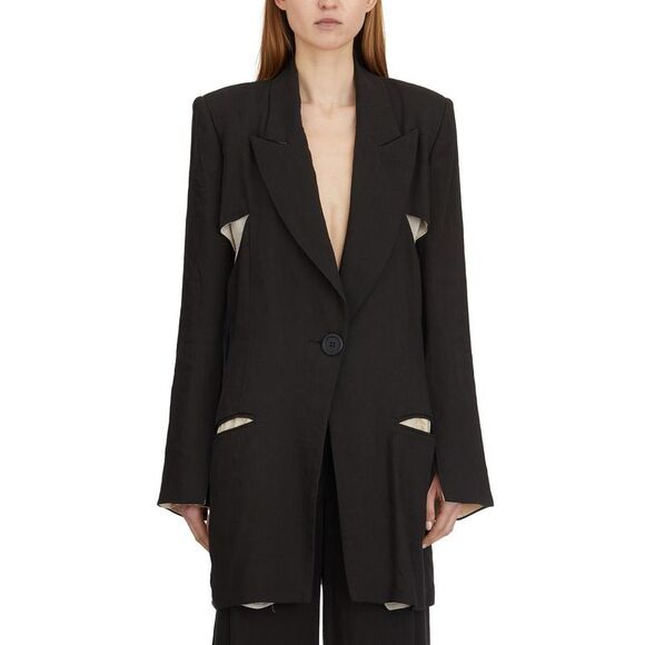 ALESSANDRA MARCHI Asymmetric Cutout Blazer Women BLACK Coats & Jackets